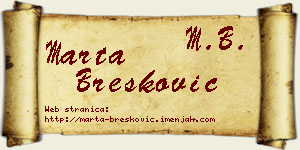 Marta Brešković vizit kartica